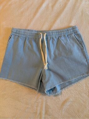 Double Zero Pale Blue Drawstring Boutique Shorts